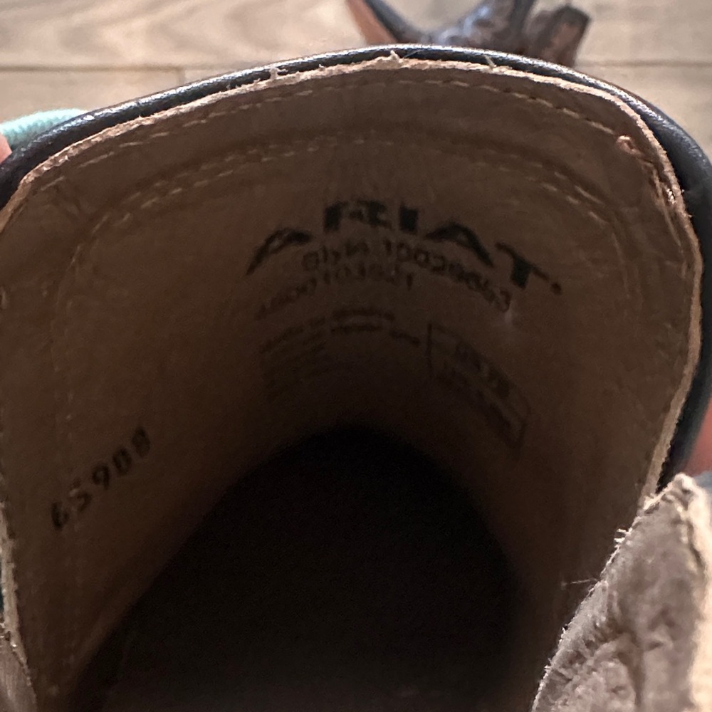 Ariat Black and Tan Embroidered Ankle Booties - Picture 4 of 4